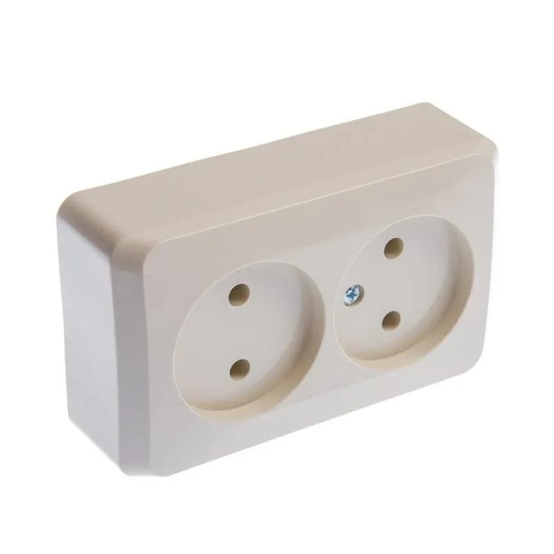 Dubultā kontaktligzda Schneider Electric Prima WDE001140, rozete bez zemējuma, bēša