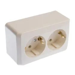 Dvivietis kištukinis lizdas SCHNEIDER PRIMA. su įž.. smėlio