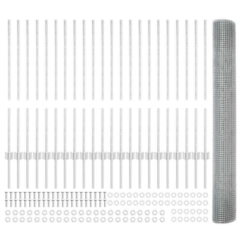 vidaXL Žogs ar stabu Sudraba 1 x 50 m Tērauds