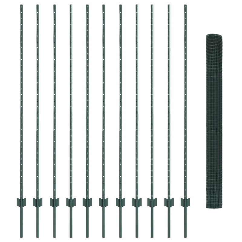 vidaXL Žogs ar stabu Zaļa 1,5 x 25 m Tērauds