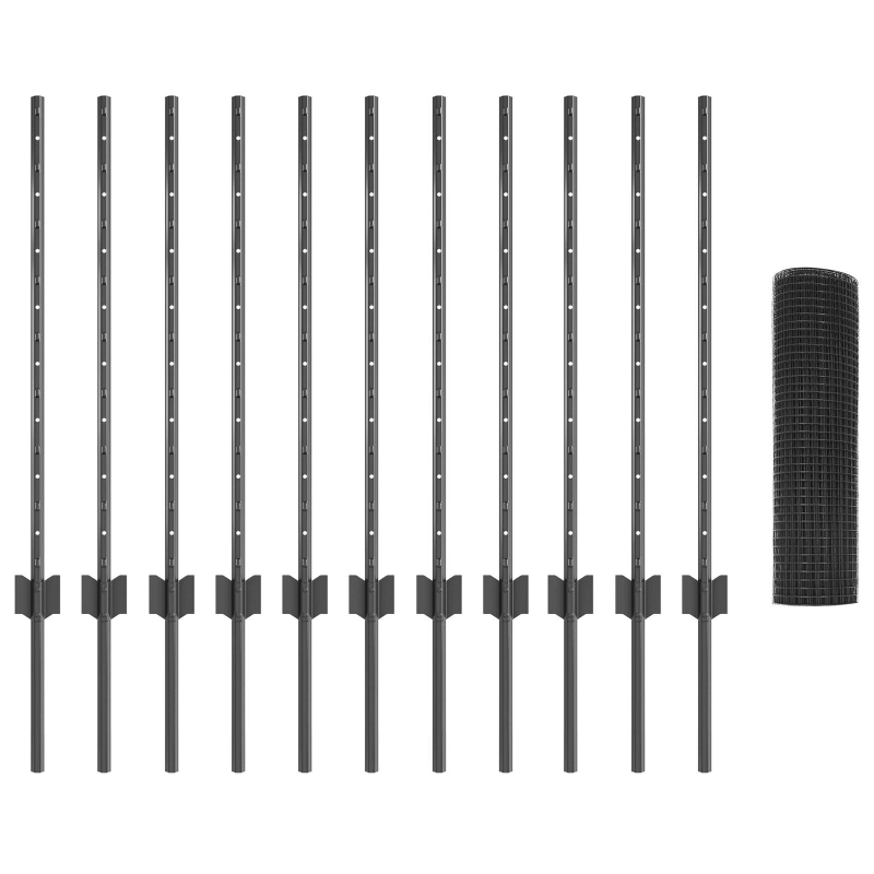 vidaXL Žogs ar stabu Pelēka 0,8 x 25 m Tērauds un PVC