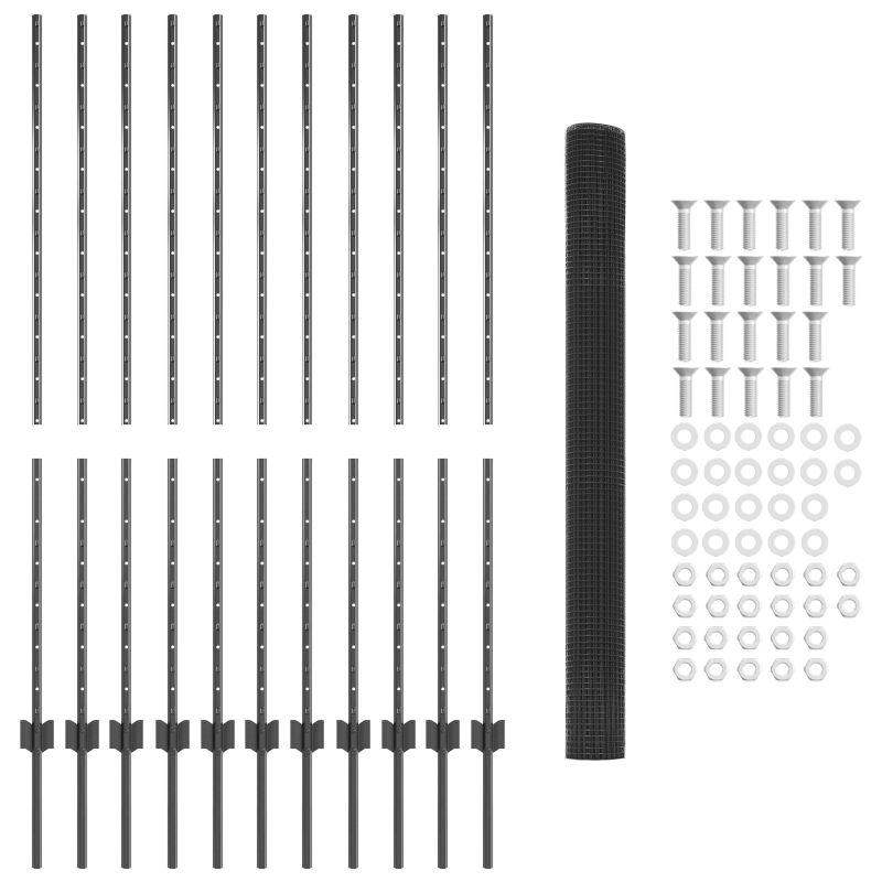 vidaXL Žogs ar stabu Pelēka 1,4 x 25 m Tērauds un PVC