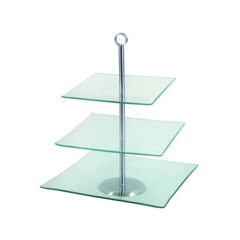 Trauks servēšanas ar 3 stāviem Laura stikla