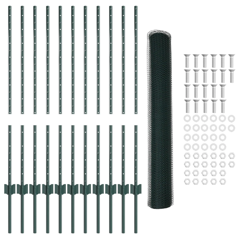 vidaXL Žogs ar stabu Zaļa 1 x 25 m Tērauds