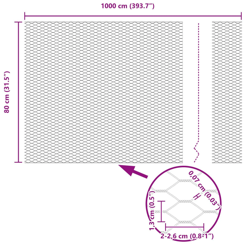 vidaXL Žogs ar stabu Pelēka 0,8 x 10 m Tērauds un PVC