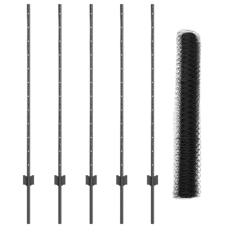 vidaXL Žogs ar stabu Pelēka 1,2 x 10 m Tērauds un PVC