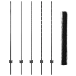 vidaXL Žogs ar stabu Pelēka 1,4 x 10 m Tērauds un PVC