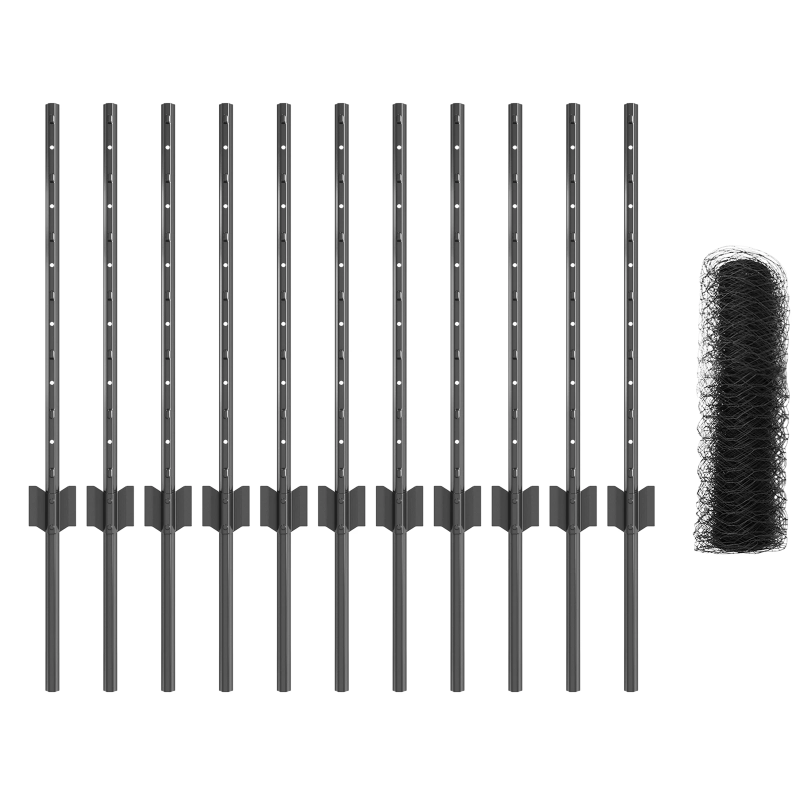vidaXL Žogs ar stabu Pelēka 0,5 x 25 m Tērauds
