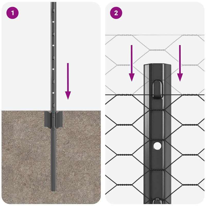 vidaXL Žogs ar stabu Pelēka 0,4 x 100 m Tērauds un PVC