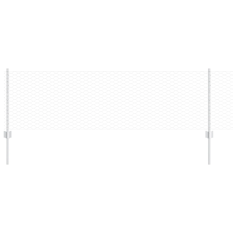 vidaXL Žogs ar stabu Sudraba 0,6 x 50 m Tērauds