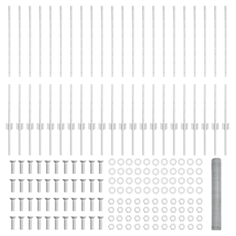 vidaXL Žogs ar stabu Sudraba 1 x 50 m Tērauds