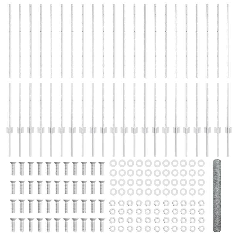 vidaXL Žogs ar stabu Sudraba 1,2 x 50 m Tērauds