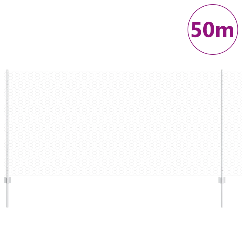 vidaXL Žogs ar stabu Sudraba 1,2 x 50 m Tērauds