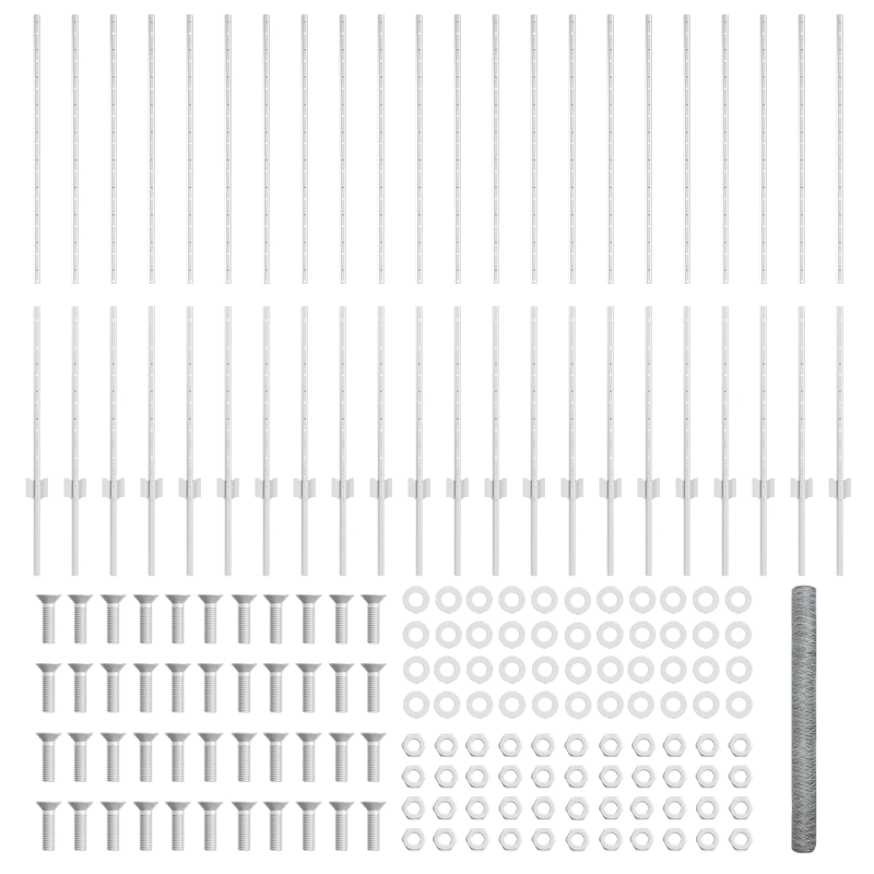 vidaXL Žogs ar stabu Sudraba 1,4 x 50 m Tērauds