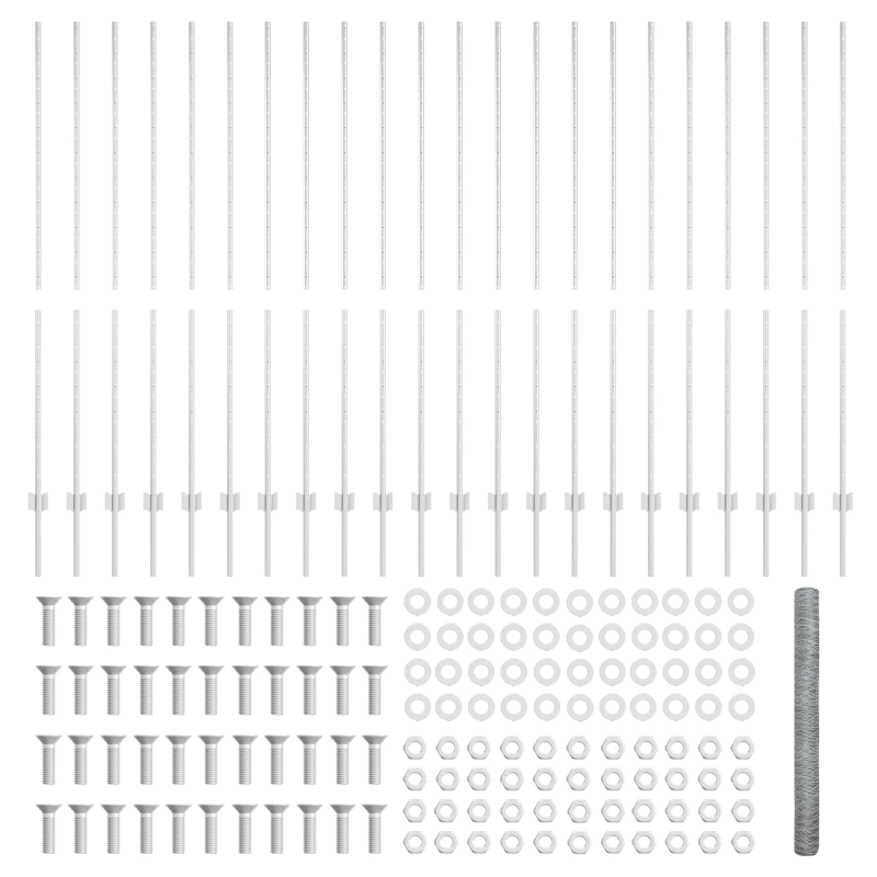 vidaXL Žogs ar stabu Sudraba 1,5 x 50 m Tērauds