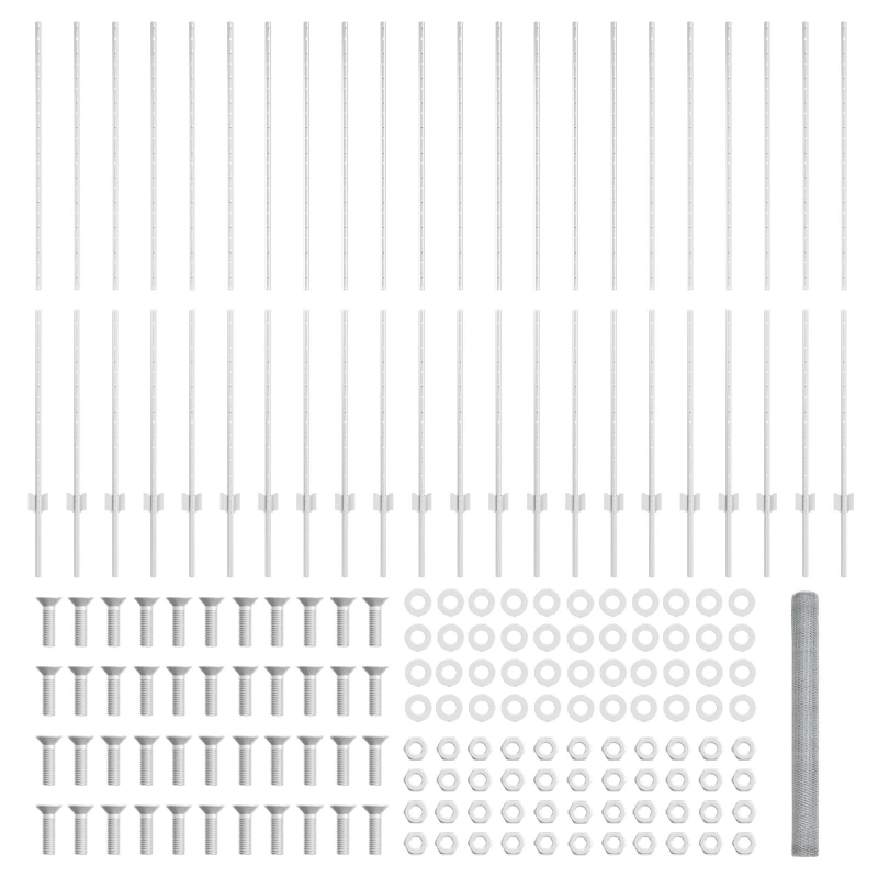 vidaXL Žogs ar stabu Sudraba 1,6 x 50 m Tērauds