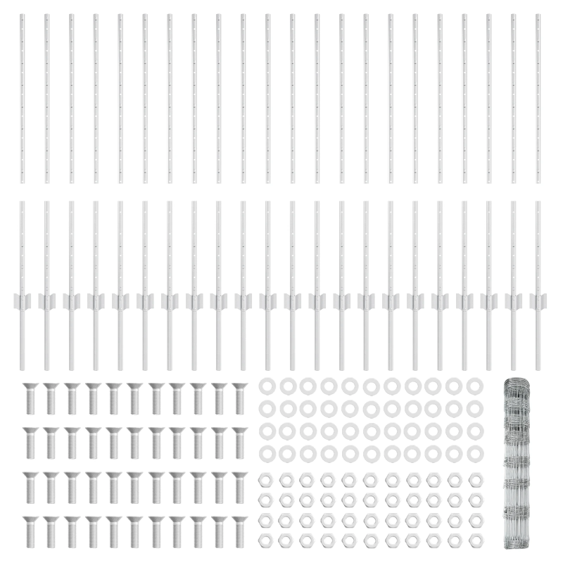 vidaXL Žogs ar stabu Sudraba 1 x 50 m Tērauds