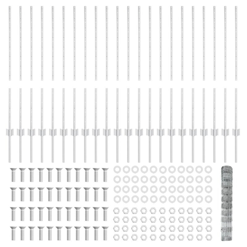 vidaXL Žogs ar stabu Sudraba 1 x 50 m Tērauds