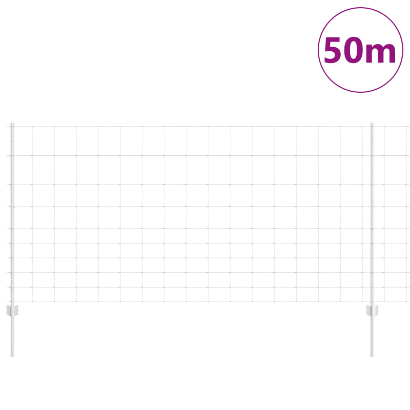 vidaXL Žogs ar stabu Sudraba 1,2 x 50 m Tērauds