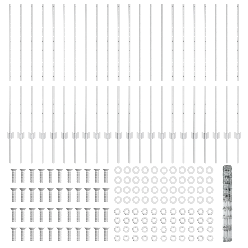 vidaXL Žogs ar stabu Sudraba 1,2 x 50 m Tērauds
