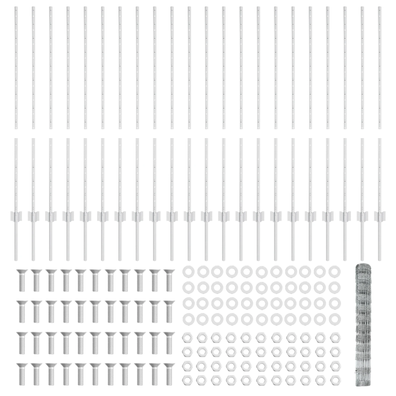 vidaXL Žogs ar stabu Sudraba 1,2 x 50 m Tērauds