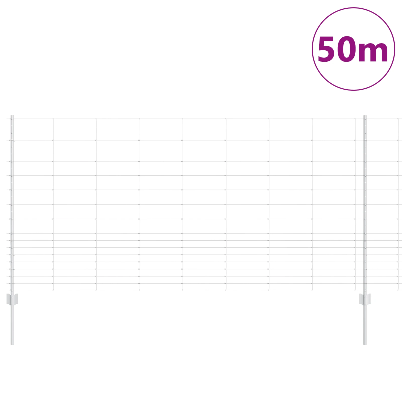 vidaXL Žogs ar stabu Sudraba 1,2 x 50 m Tērauds