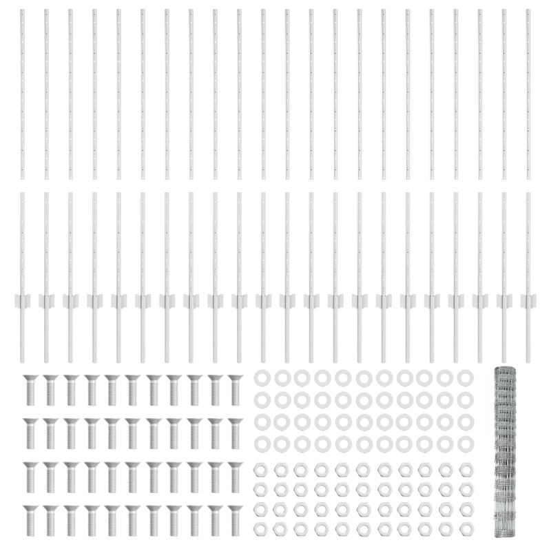 vidaXL Žogs ar stabu Sudraba 1,2 x 50 m Tērauds