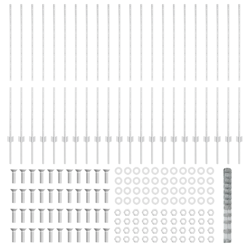 vidaXL Žogs ar stabu Sudraba 1,4 x 50 m Tērauds