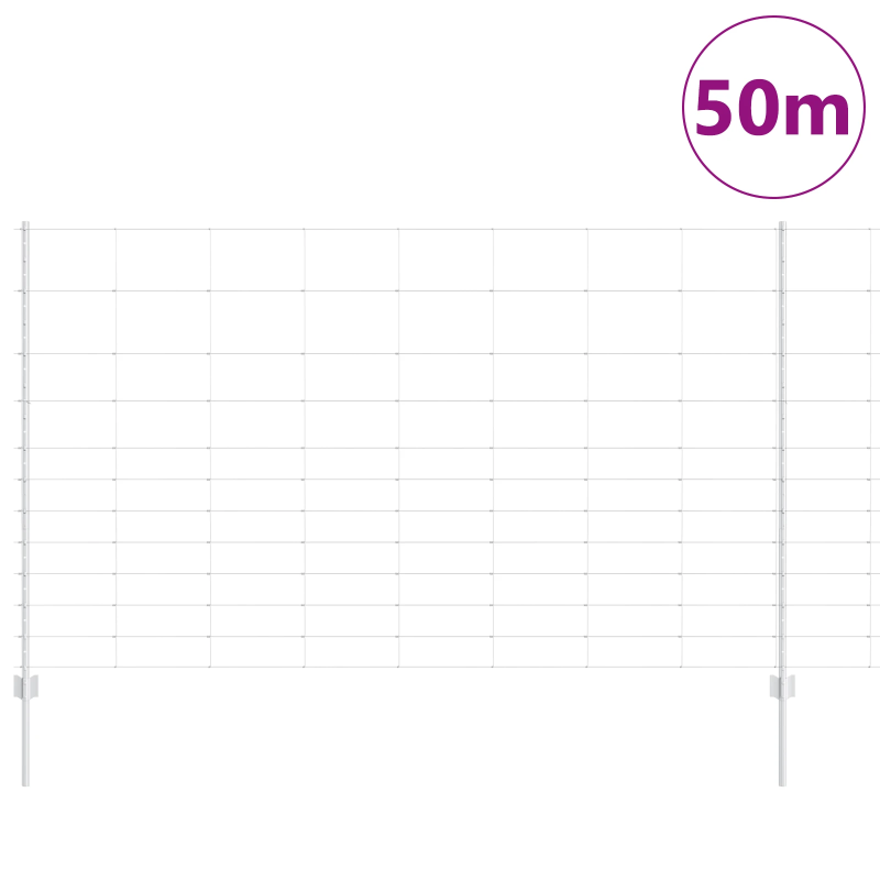 vidaXL Žogs ar stabu Sudraba 1,4 x 50 m Tērauds