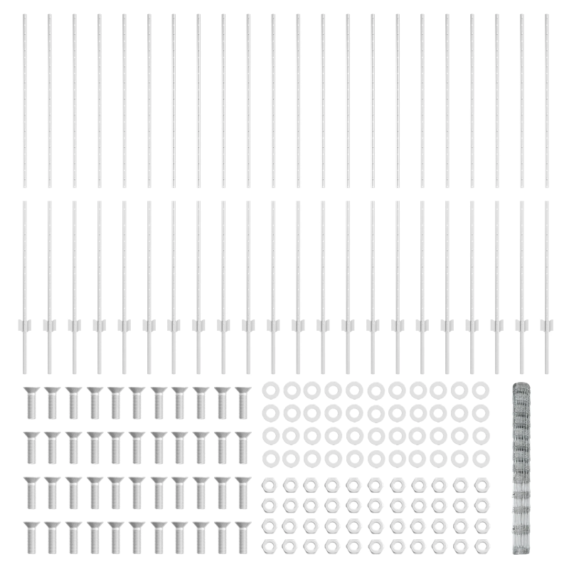 vidaXL Žogs ar stabu Sudraba 1,5 x 50 m Tērauds