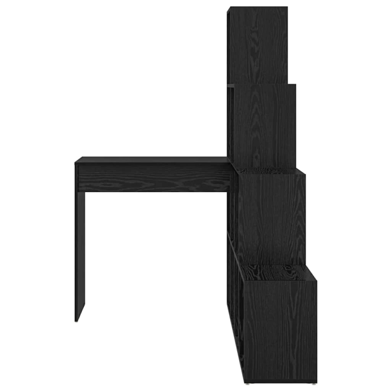 vidaXL Stūra rakstāmgalds Melns ozolkoks 101,5 x 149,5 x 149,5 cm