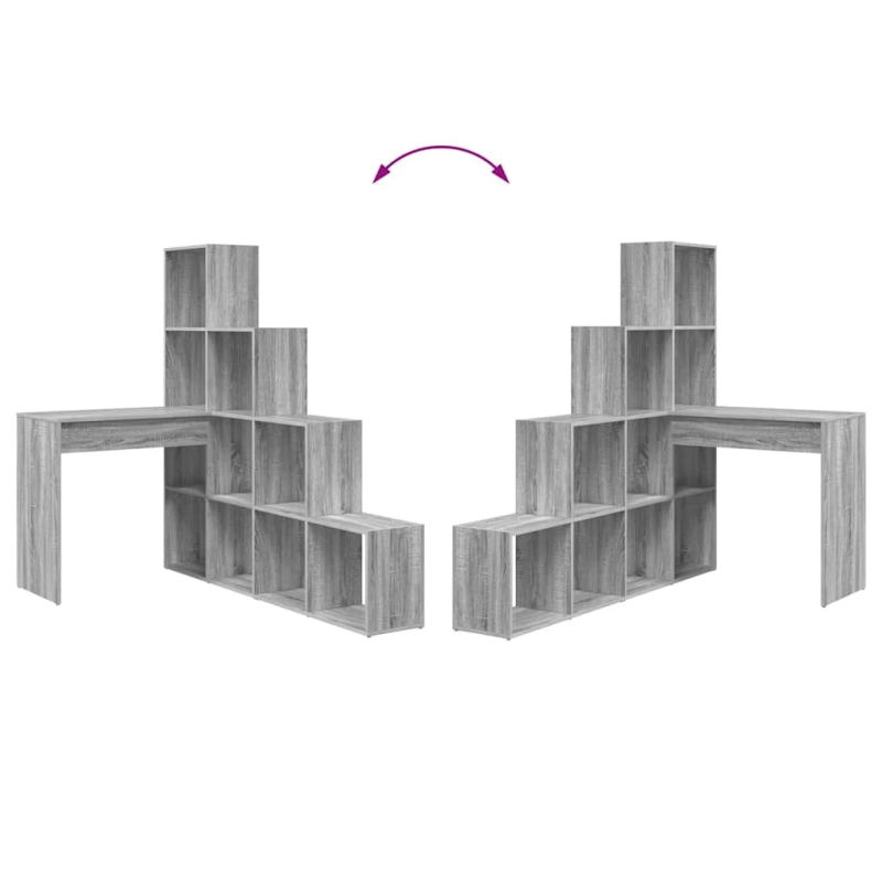 vidaXL Stūra rakstāmgalds Pelēks Sonoma 101,5 x 149,5 x 149,5 cm