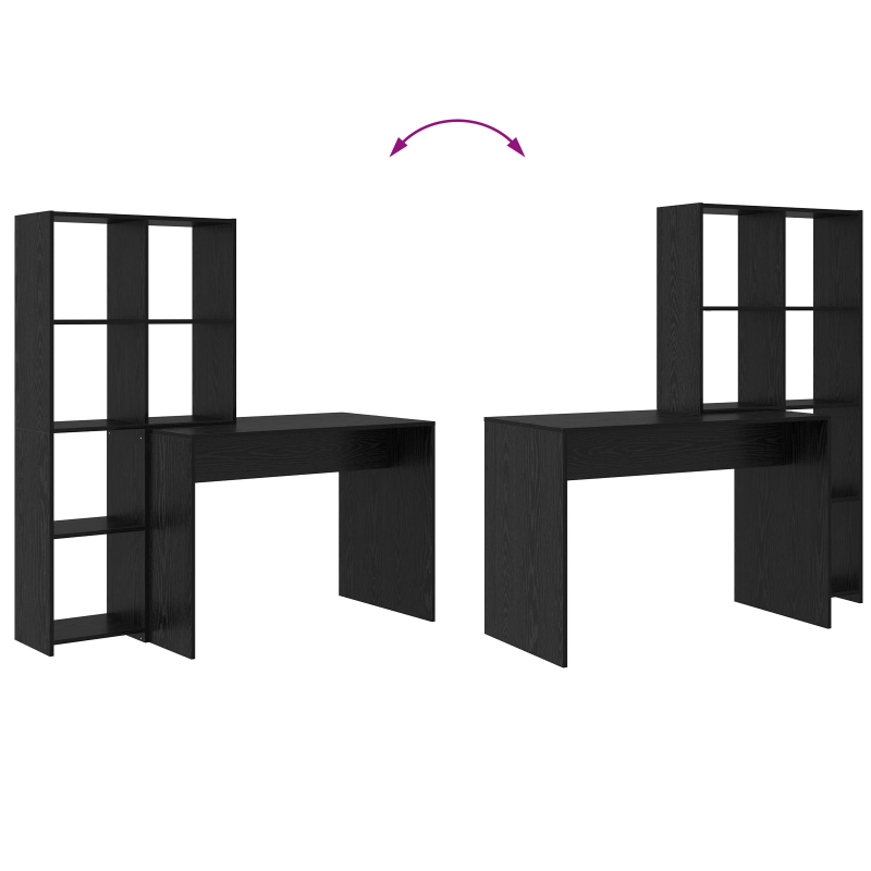 vidaXL Galds Melns ozolkoks 138,5 x 55 x 143 cm Inženierijas koks