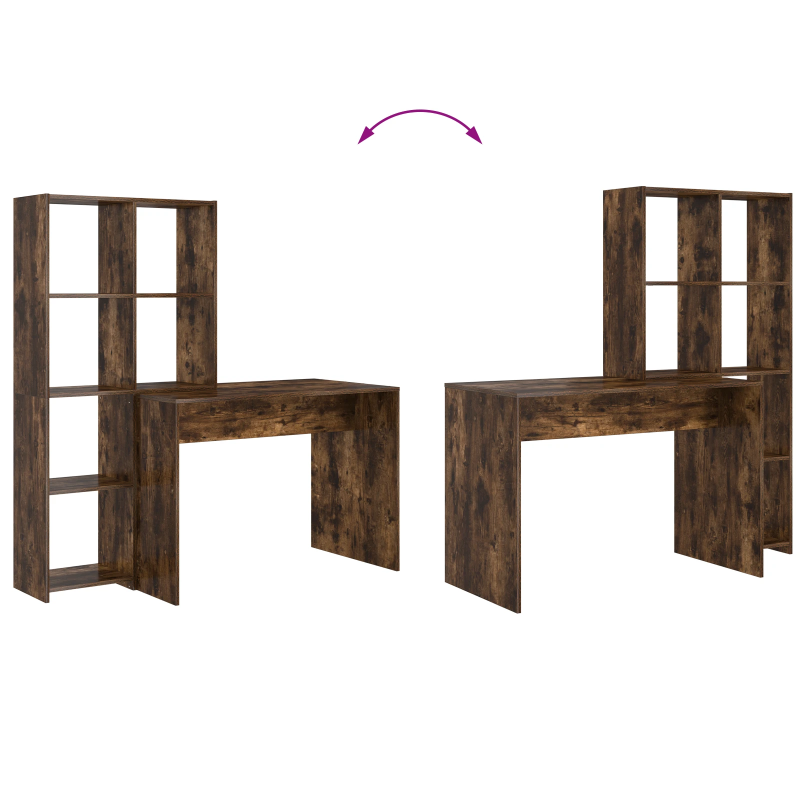 vidaXL Galds Dūmaka ozols 138,5 x 55 x 143 cm Inženierijas koks