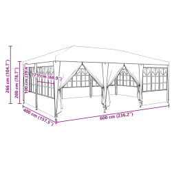 vidaXL Balles telts Zaļa 600 x 400 x 266 cm Polietilēns