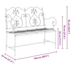 vidaXL Dārza sols Antīka balta 104 x 54 x 93 cm Tērauds