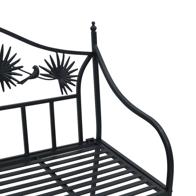 vidaXL Dārza sols Melna 104 x 52,5 x 89 cm Tērauds