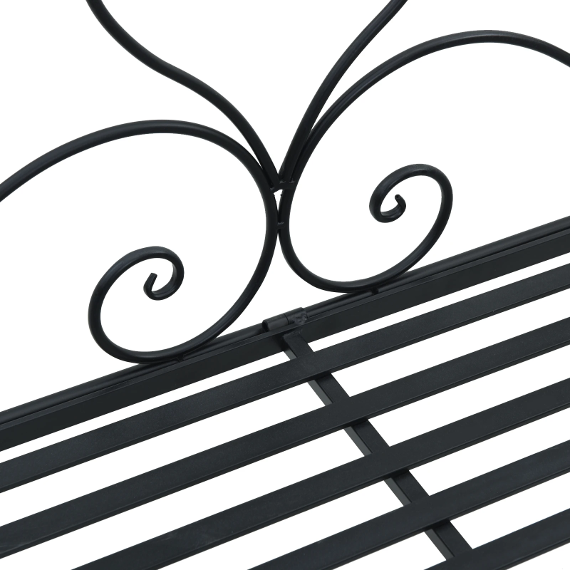 vidaXL Dārza sols Melna 121 x 48 x 200 cm Tērauds