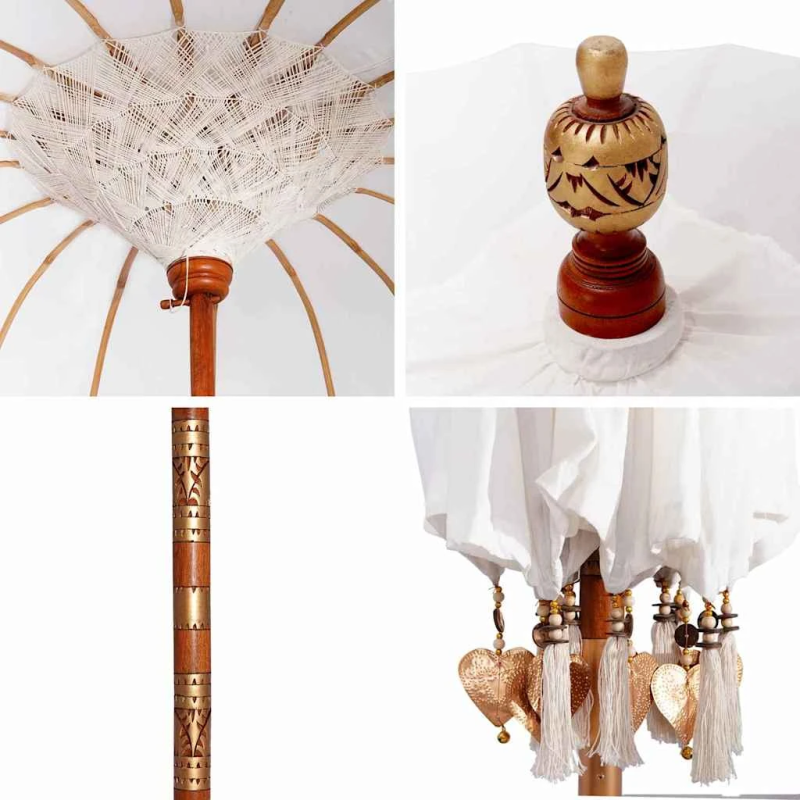 vidaXL Baliešu lietussargs Krēmkrāsa 215 x 215 x 260 cm