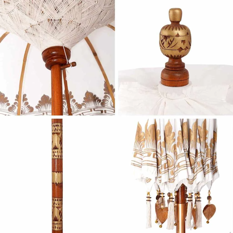 vidaXL Baliešu lietussargs Krēmkrāsa 185 x 185 x 260 cm