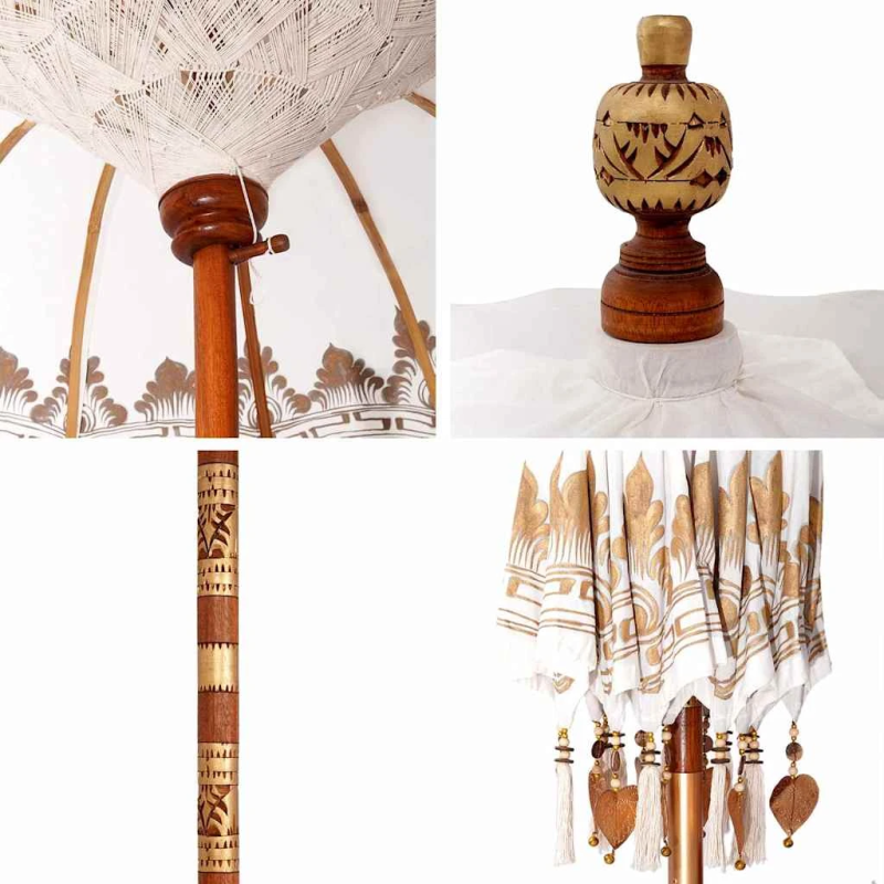 vidaXL Baliešu lietussargs Krēmkrāsa 215 x 215 x 260 cm