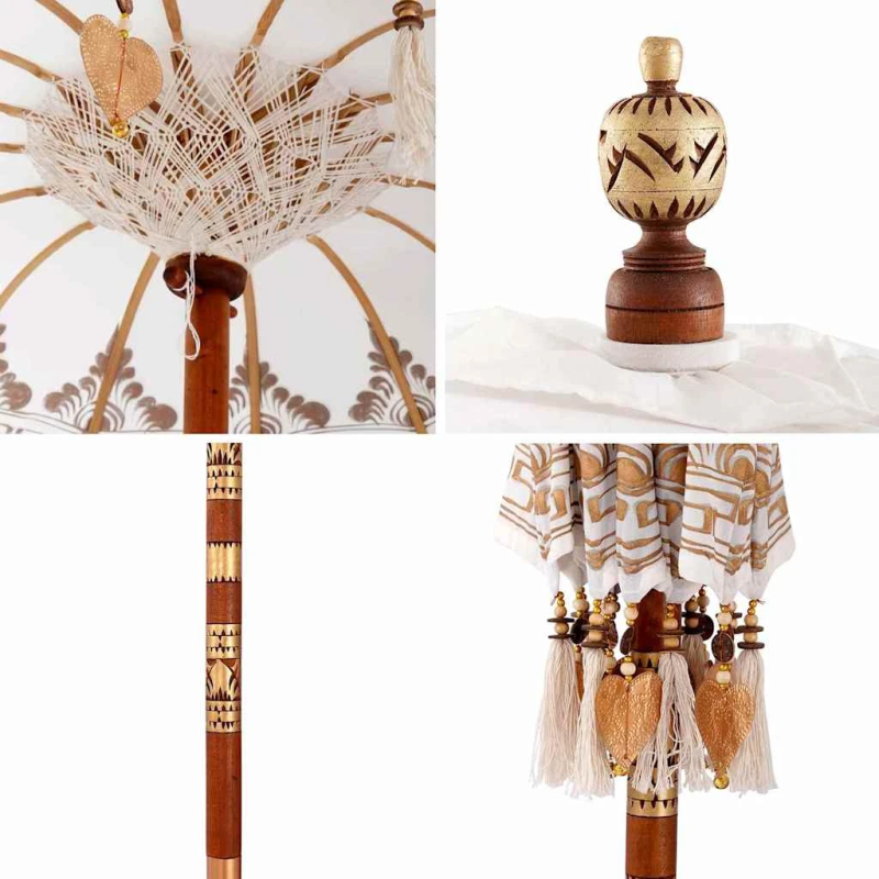 vidaXL Baliešu lietussargs Krēmkrāsa 95 x 95 x 260 cm