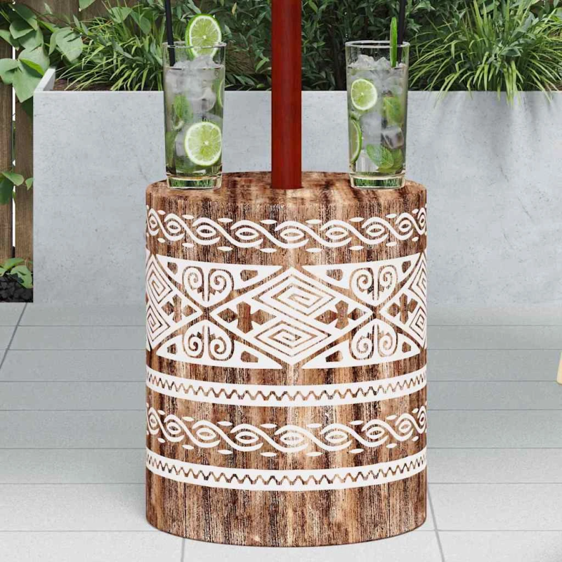 vidaXL Saulessarga pamatne Baltais izbalinātais DIA34 x 40 cm