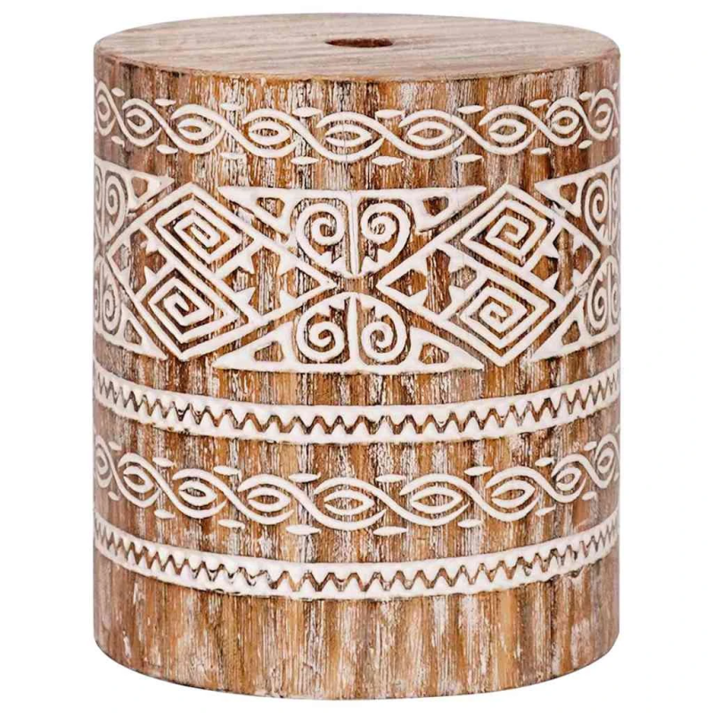 vidaXL Saulessarga pamatne Baltais izbalinātais DIA34 x 40 cm