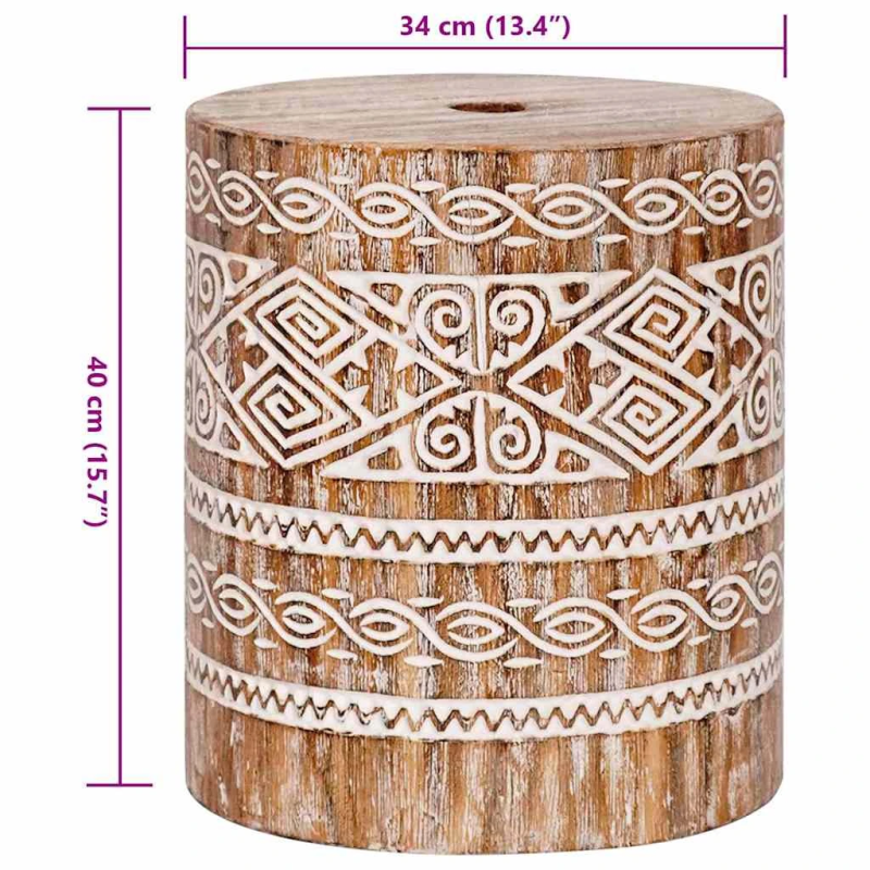 vidaXL Saulessarga pamatne Baltais izbalinātais DIA34 x 40 cm