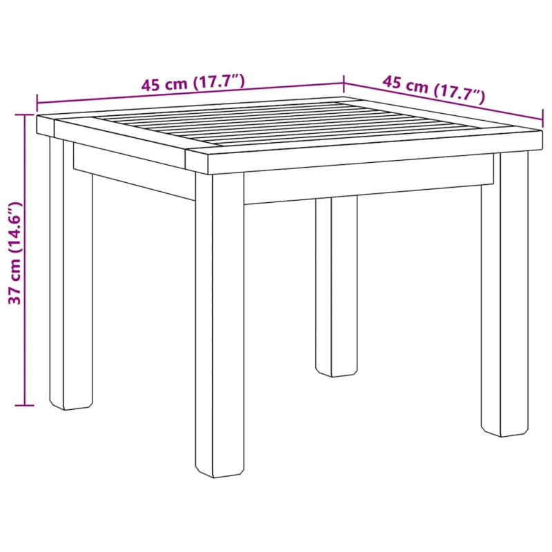 vidaXL Kafijas galdiņš Brūna 45 x 45 x 36 cm Ciets tekša koks