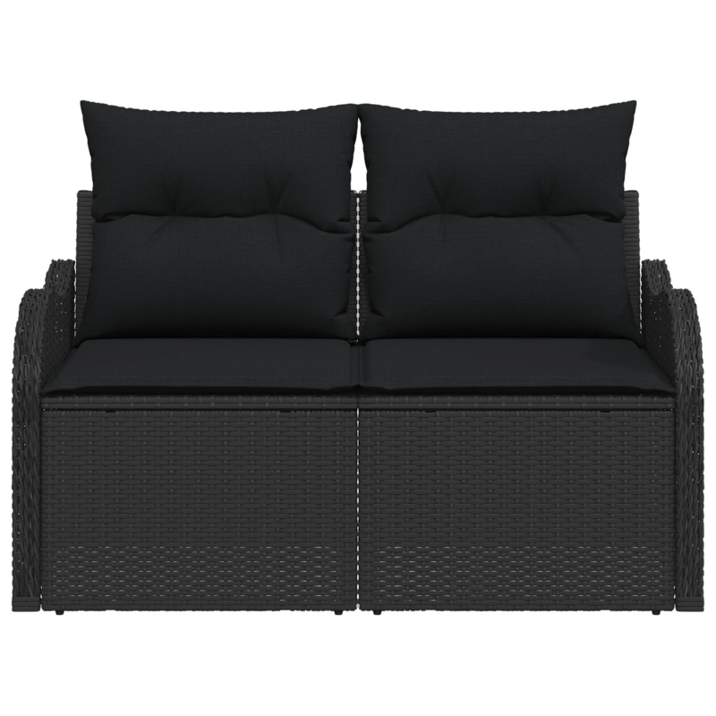 vidaXL Dārza dīvāns Melna 121 x 62 x 69cm poliratāns