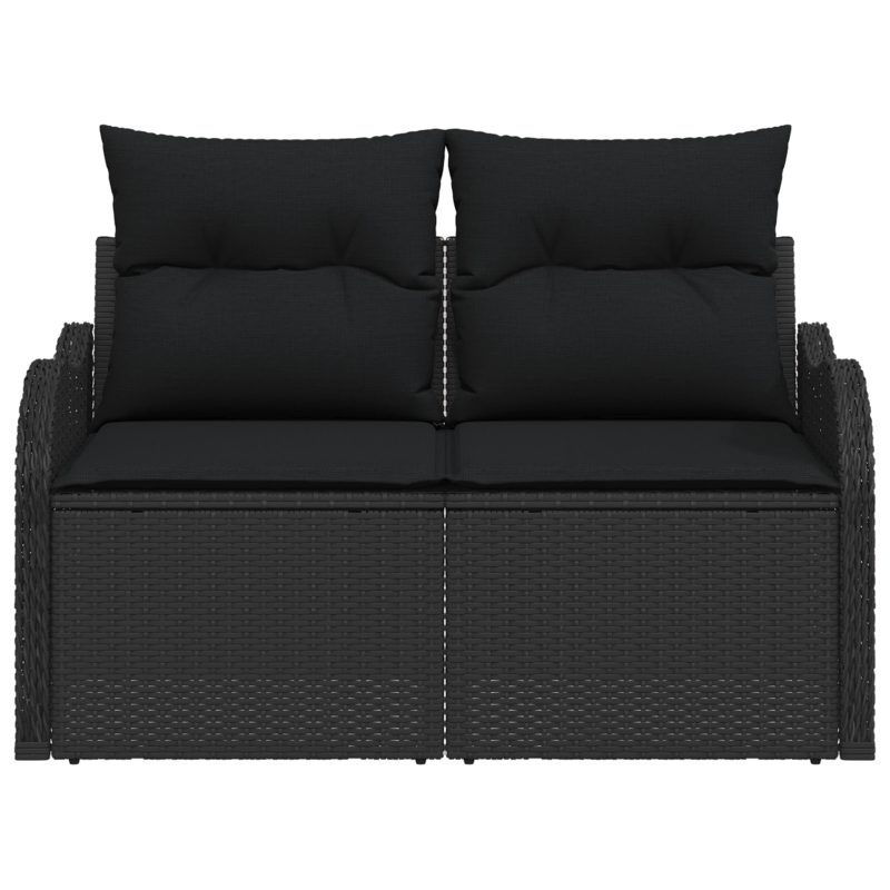 vidaXL Dārza dīvāns Melna 121 x 62 x 69cm poliratāns