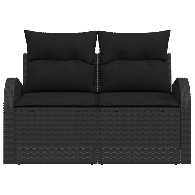 vidaXL Dārza dīvāns Melna 124 x 62 x 69cm poliratāns