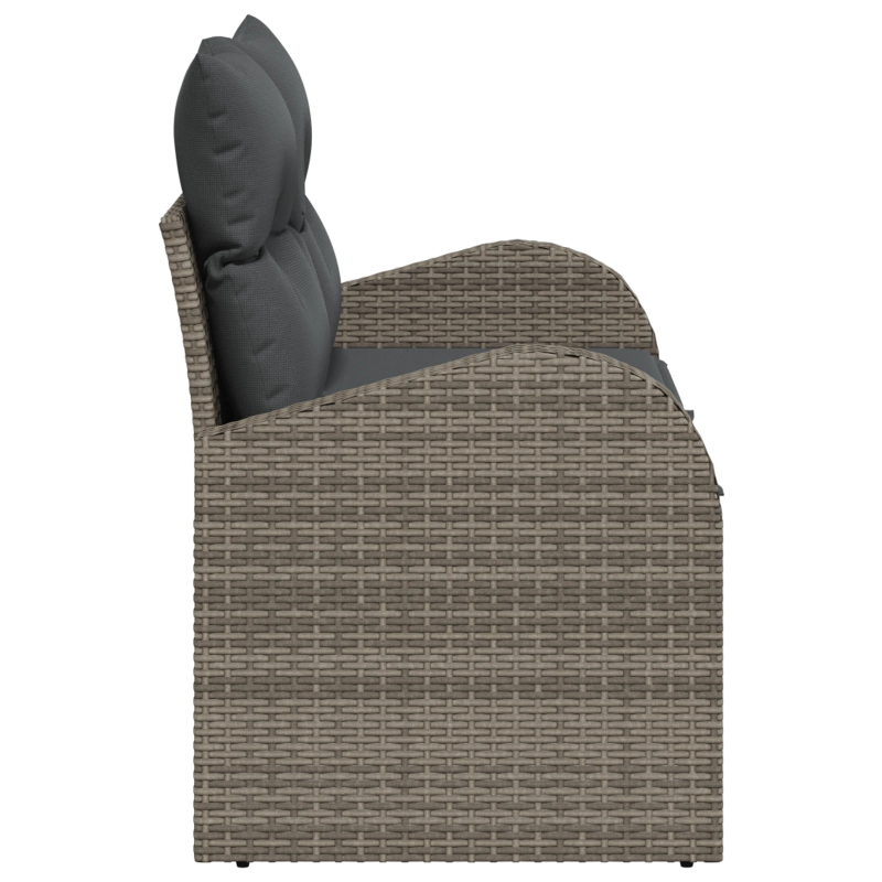 vidaXL Dārza dīvāns Pelēka 124 x 62 x 69cm poliratāns